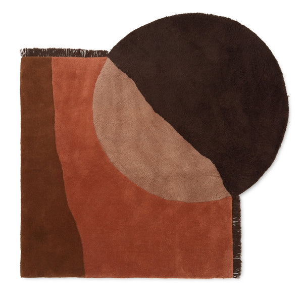 Ferm LivingView Tufted Rug Red Brown - Batten Home