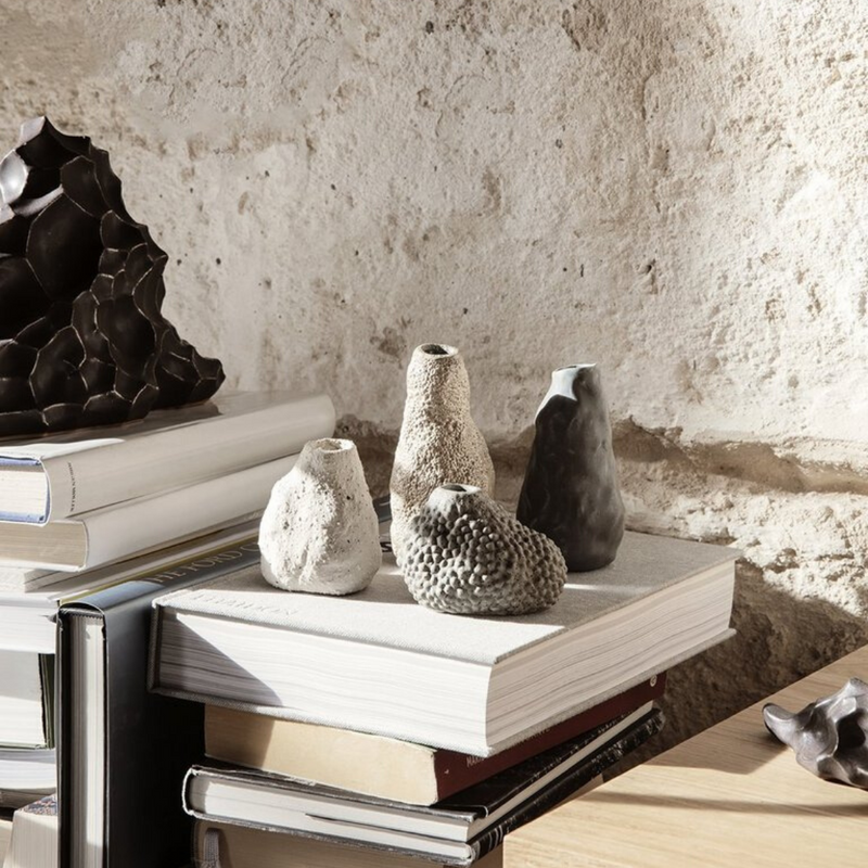 Ferm LivingVulca Mini Vase Off-White Stone - Batten Home