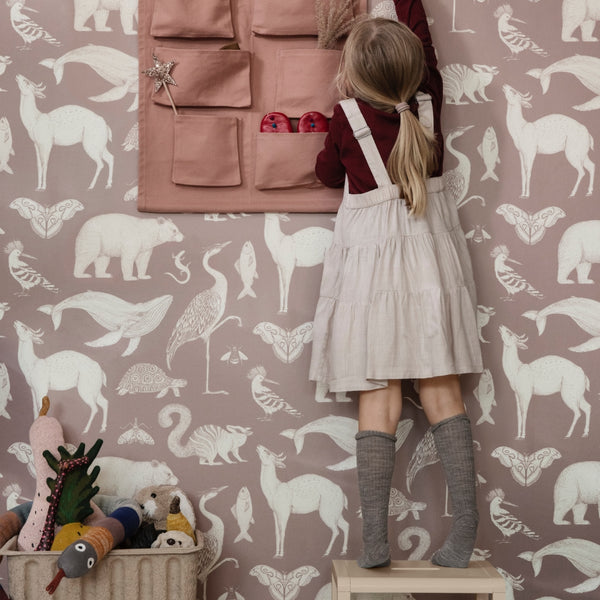 Ferm LivingKatie Scott Wallpaper Animal Dusty Rose - Batten Home