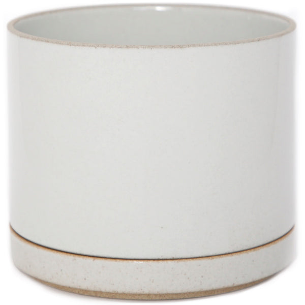 Hasami PorcelainLarge Planter and Saucer Set in Gloss Gray - Batten Home