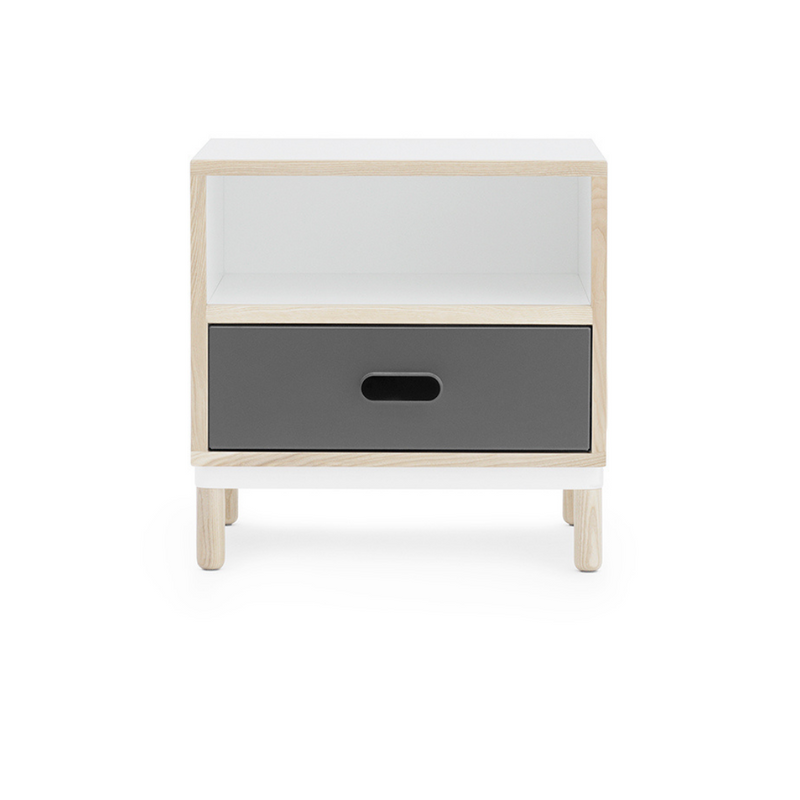The Kabino Bedside Table by Normann Copenhagen was designed by Simon Legald as a simple yet stylish side table that has careful details added in for a unique look. We love it paired with the Kabino Dresser for a complete set - but it's also neutral enough to fit with any collection you may already have.