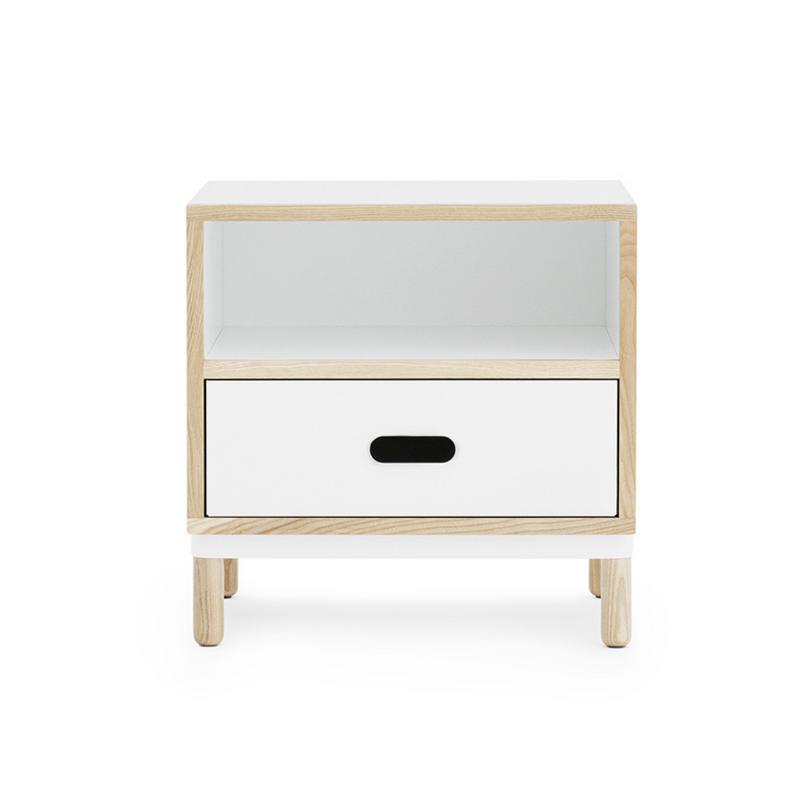 The Kabino Bedside Table by Normann Copenhagen was designed by Simon Legald as a simple yet stylish side table that has careful details added in for a unique look. We love it paired with the Kabino Dresser for a complete set - but it's also neutral enough to fit with any collection you may already have.