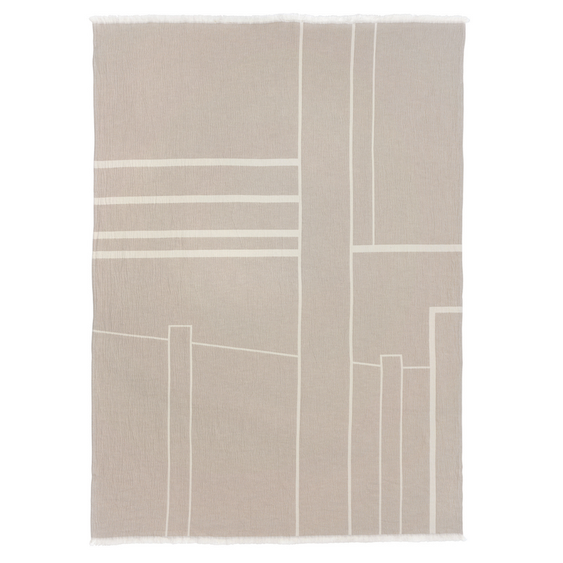 The Architecture Throw by Kristina Dam is a charming blanket made from organic cotton that you'll love adding to any space in your home. We love the modern and simple design, mimicking clean lines of city scapes.  We love it draped on the corner of a sitting chair, or at the edge of a stylish bench. This high quality piece is easy to care for, and is the perfect size for any occasion.