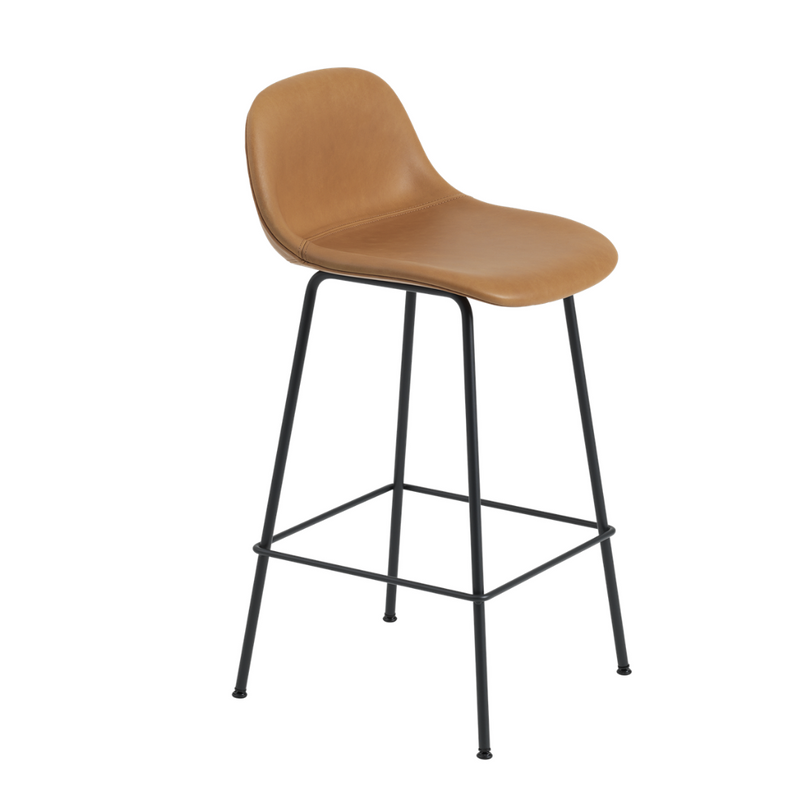 MUUTO Fiber Counter Stool with Backrest - Tube Base - Batten Home