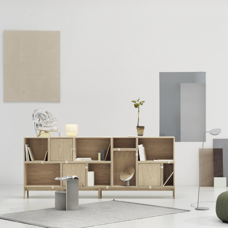 The Stacked Storage System in Configuration Seven by MUUTO is a thoughtfully curated product using the Stacked Storage System Collection. Individually, the Stacked Storage System can be modified in endless ways to create and aesthetically pleasing storage solution in any space needed.