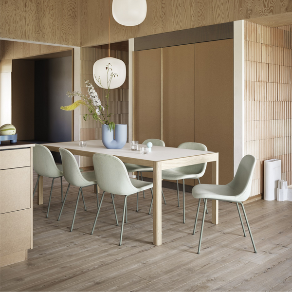 The Workshop Table 200 by MUUTO was designed in collaboration with Cecilie Manz resulting in a modern table made from high quality materials with attention to detail.  This timeless piece is the ideal expression of Scandinavian style, with impressive craftsmanship, and either the classic oak or Warm Grey with Oak option would look perfect in any dining room or home office. 