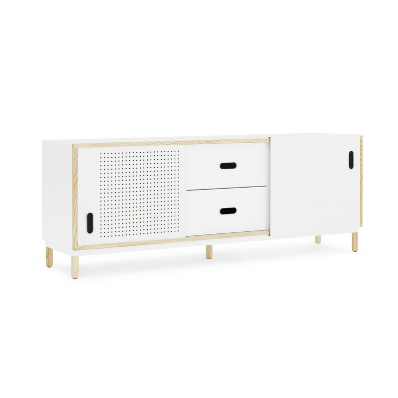 The Kabino Sideboard with Drawers by Normann Copenhagen was designed by Simon Legald as a simple yet stylish storage solution that has careful details added in for a unique look.