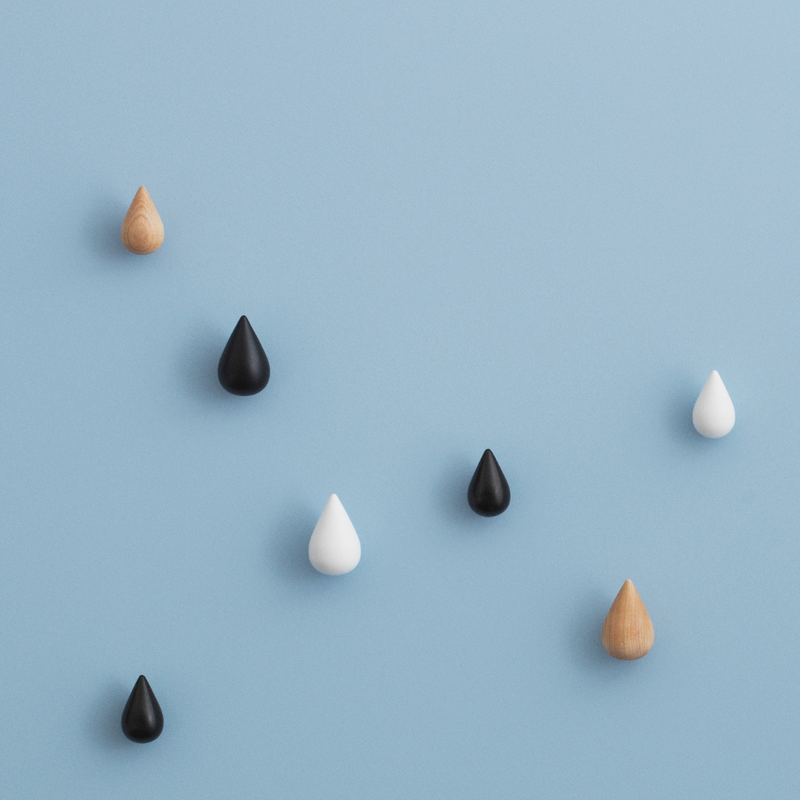 The Dropit Hooks by Normann Copenhagen were created in collaboration with Asshoff & Brogård as an expressive way to hang your favorite items from the wall. We love the teardrop shape of this simple wooden hook, which looks cool styled in pairs or in larger groupings too.