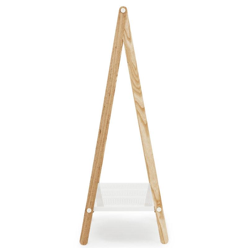 The Toj Clothes Rack is sure to be your favorite storage accessory. Designed by Simon Legald for Normann Copenhagen, this piece combines industrial style with simple and thoughtful design. We adore the clean lines from the metal shelf and trusses which makes it durable, while the wooden structure provides a softer feel, optimal for the bedroom or guest room. 
