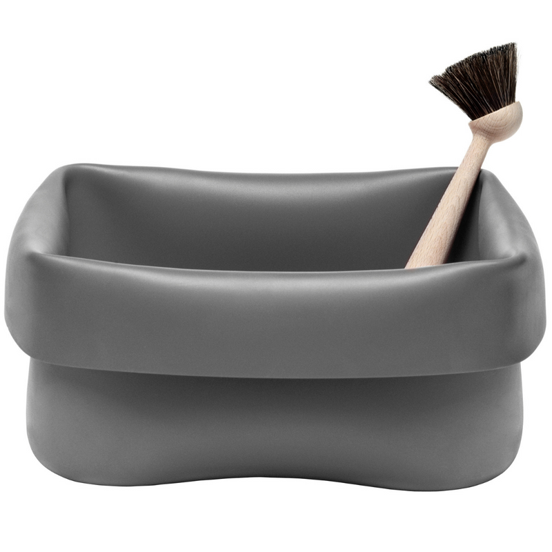 The Washing-up Bowl & Brush set by Normann Copenhagen is a fun and unique storage solution that can be used in a variety of places throughout the home.  The Washing-up Bowl is made of a rubber material, making it perfect for use in the kitchen or bathroom, but its durability is also suitable for holding your favorite plant, storing toys or chilling down your favorite beverages. We love that this item is portable and easy to care for. 