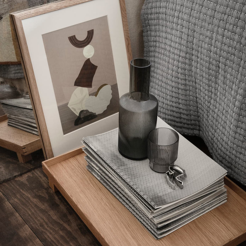 Ferm LivingRipple Glass Set in Smoked Grey - Batten Home