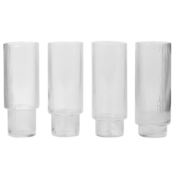 Ferm LivingRipple Long Drink Glass Set - Batten Home