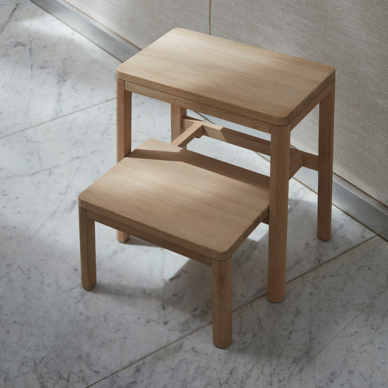 The Skagerak Noboru Step Ladder is an aesthetically pleasing step stool that can be nested together when not in use. Noboru Step Ladder in Oak was designed with a Japanese influence, with smooth edges and a narrow profile which allow it to be stored discretely but also beautiful enough to keep on display. The bottom step can be tucked in as needed, making is easy to use as a stool as well.