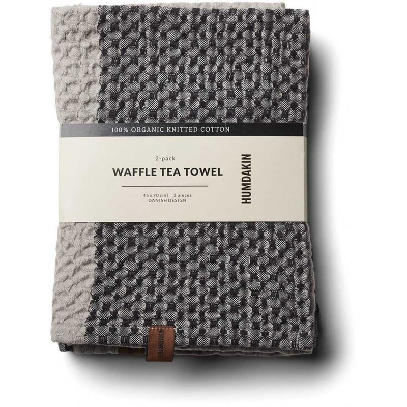 Waffle Tea Towel 2-Pack - Coal/Stone