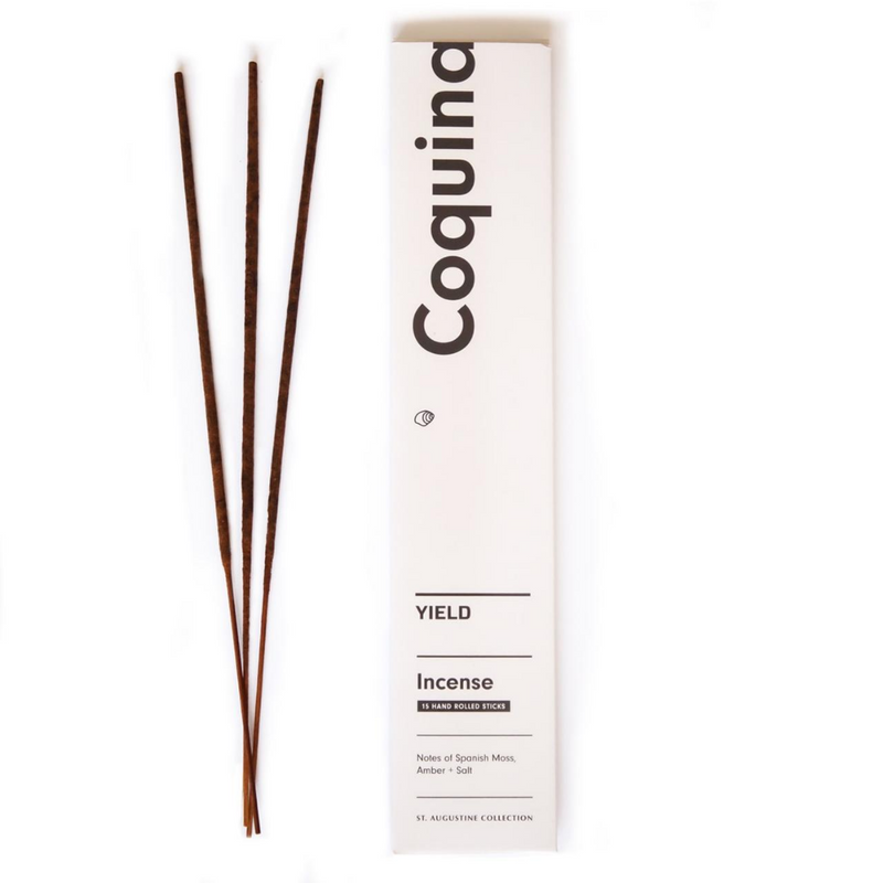 The Coquina Incense by Yield Design is inspired by the historic town Yield Design is based out of, Saint Augustine, Florida. Coquina blends amber, salt and notes of Spanish moss in dedication to the summer smell often present when exploring Saint Augustine including warm asphalt after a summer storm, and salt from the nearby ocean air.