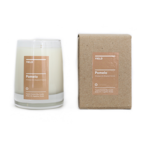 The Pomelo Candle by Yield Design is a fresh and familiar scent, with notes of currant, bergamot and Himalayan salt. We love this scent when used in common spaces of the home like the living room, kitchen, sunroom or office. 