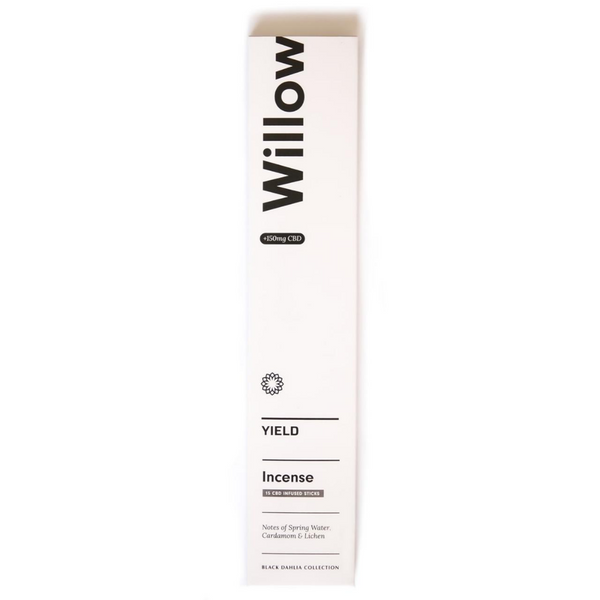 The Willow Incense by Yield Design is a fresh fragrant, created by the combination of Spring Water, Cardamom and Lichen. We love this scent when used in common spaces of the home like the living room, next to the bathtub or in your favorite spot to wind down from the day. The organic CBD burns cleanly, vaporizing and providing many benefits through aromatherapy. 